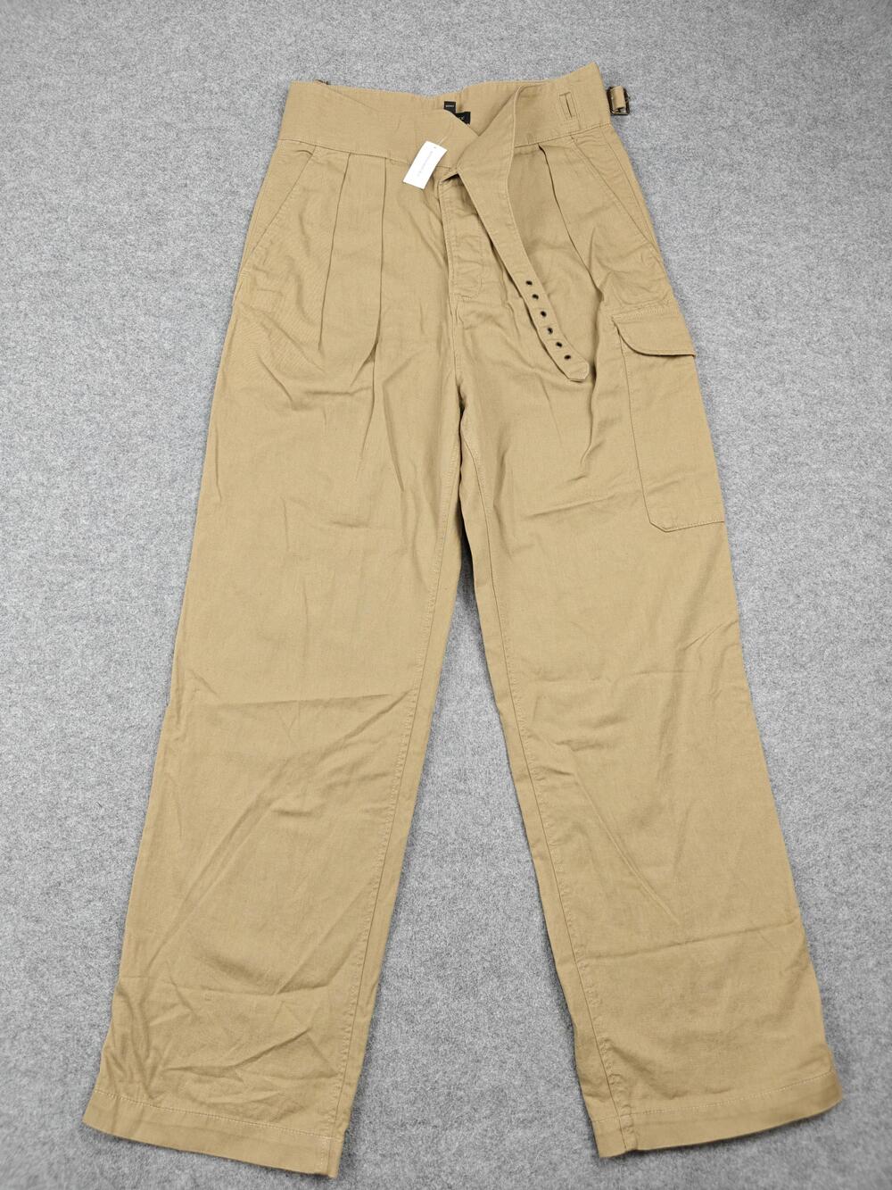 Banana Republic Pants Womens 8 Beige Cargo Straight Leg Twill Belted Pockets